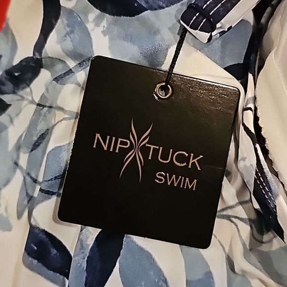 NIP TUCK Blue Oasis Joanne Twist front One Piece Tummy Control Swimsuit size 6 - Picture 9 of 13